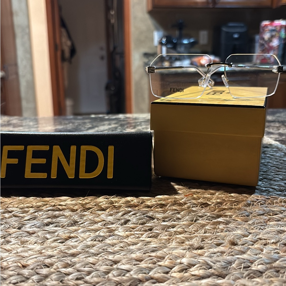 Fendi Rimless Silver Glasses, New, Great Condition
